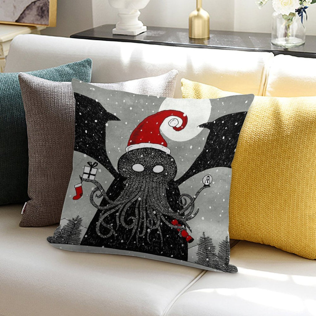 A Cthulhu Christmas Soft Hidden Zipper Throw Pillow