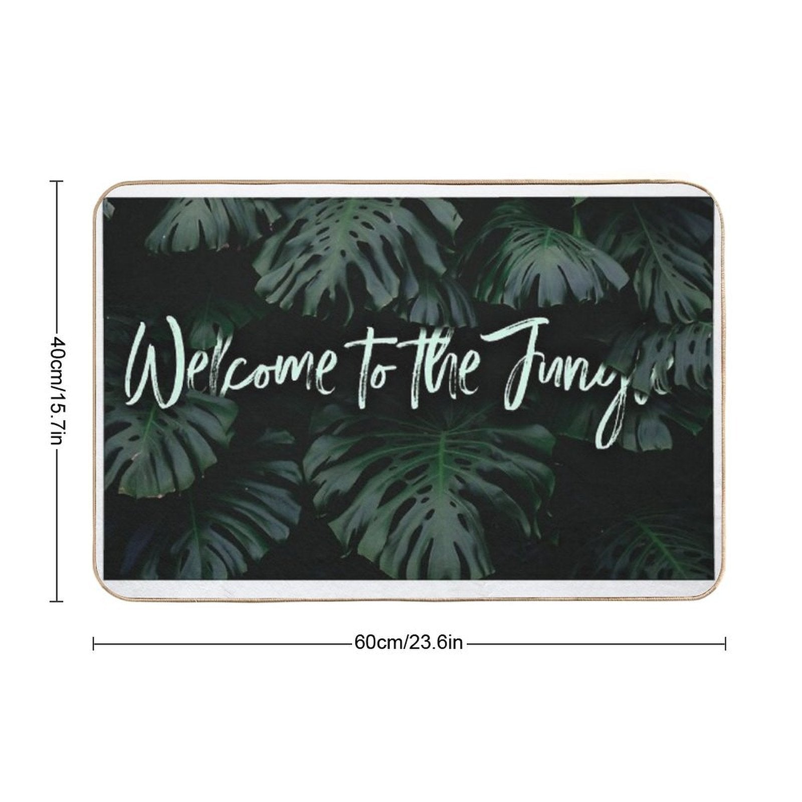 Welcome to The Jungle  Tropical Digital Collage  Repositionable Bath Mat