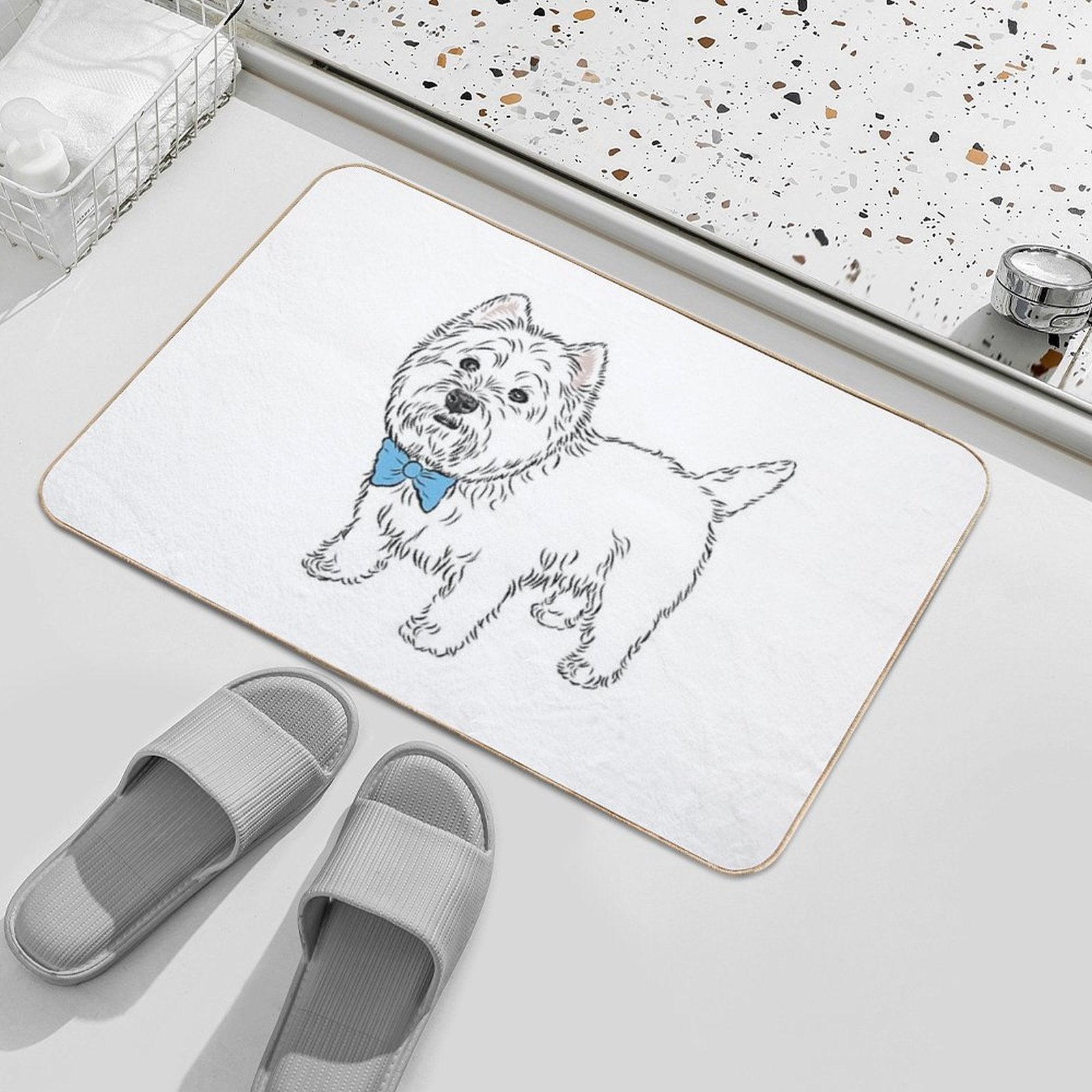 My Little Westie  (please Message Me BEFORE You Order to Add Your Own Name)  Slip-Resistant Bath Mat