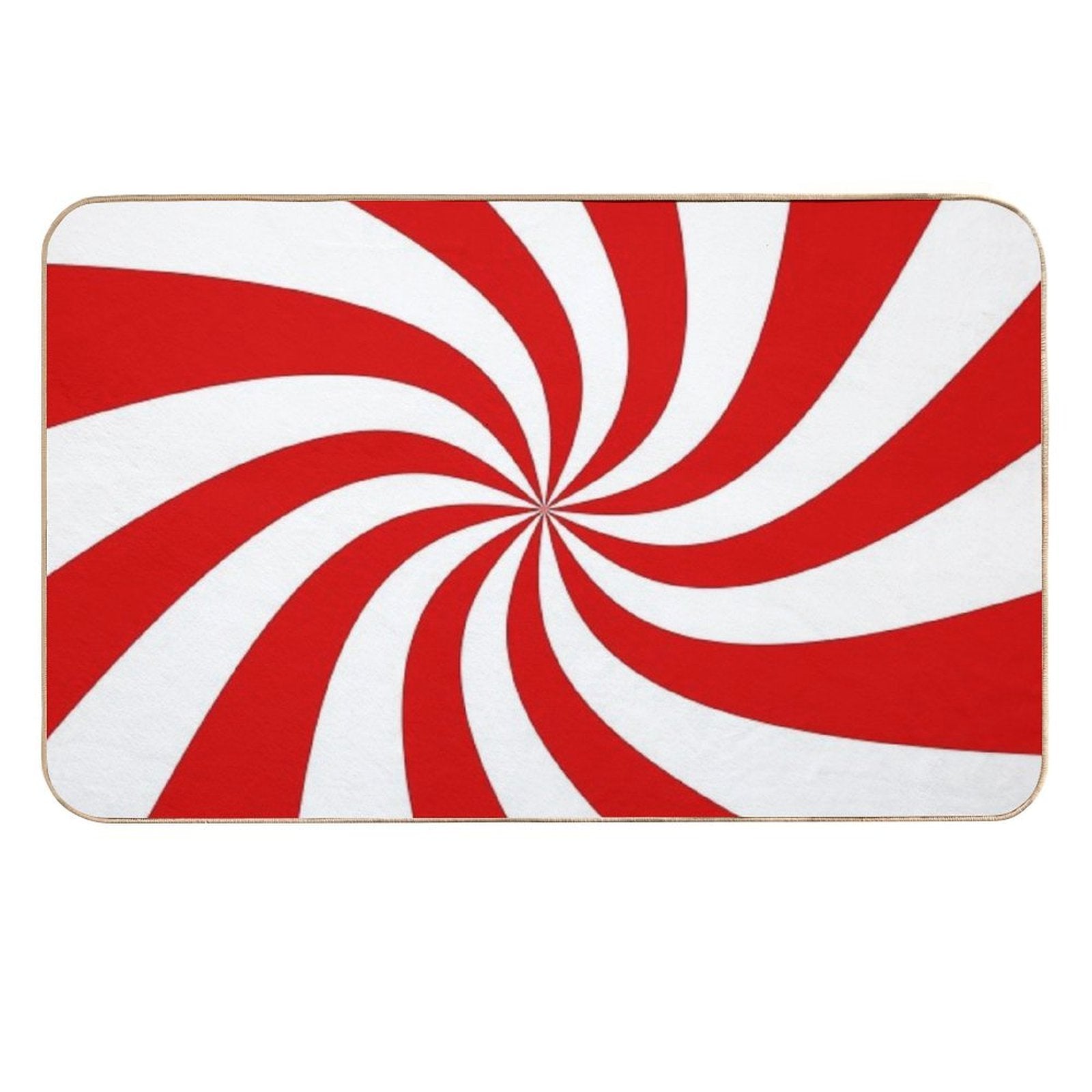 Candy Cane Swirl Patterned  Rapid-Drying Bath Mat