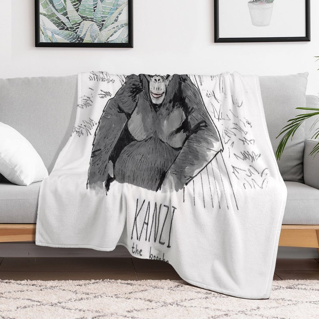 Kanzi The Bonobo Lightweight Throw Blanket