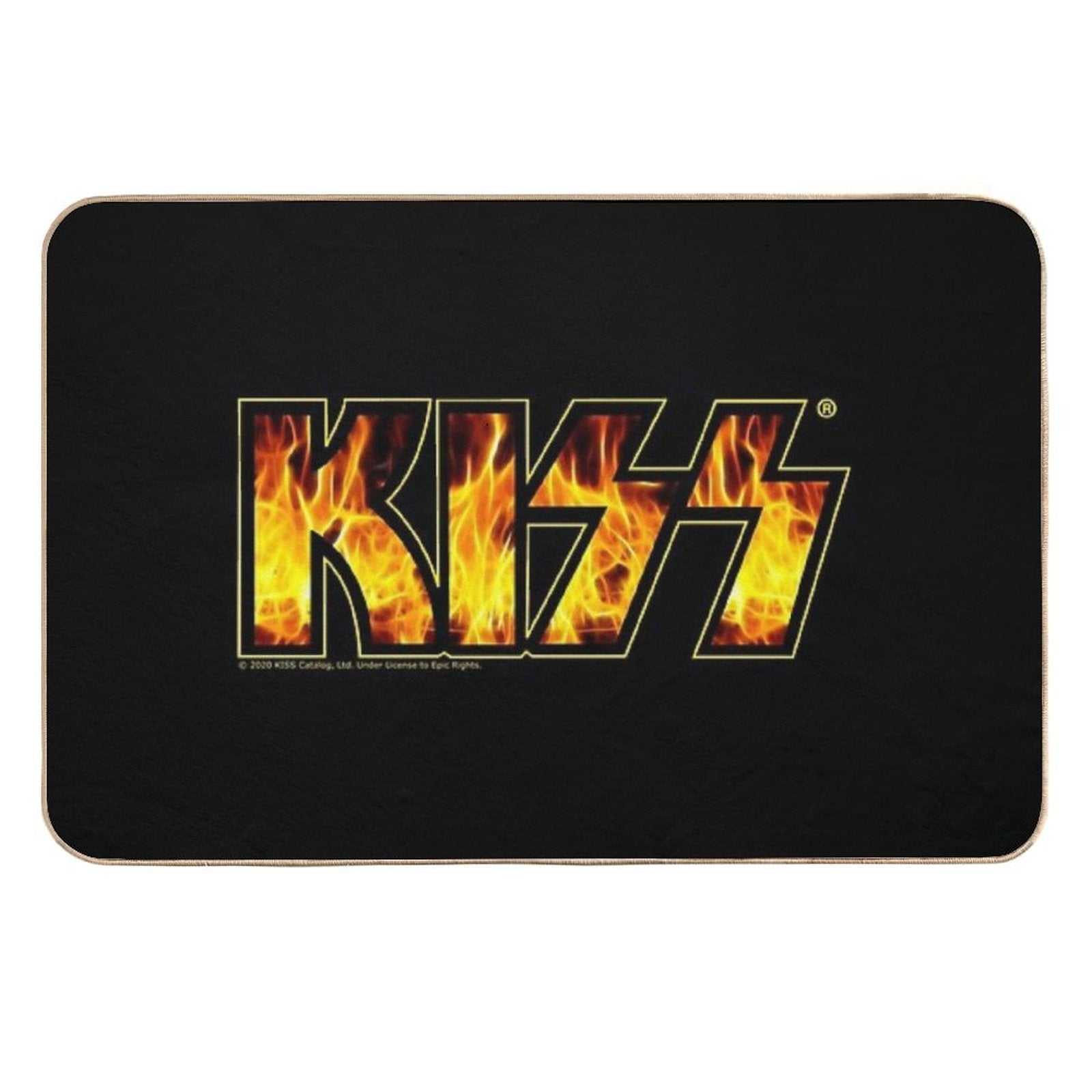 KISS Band Flames Logo Design  Non-Slip Bath Mat