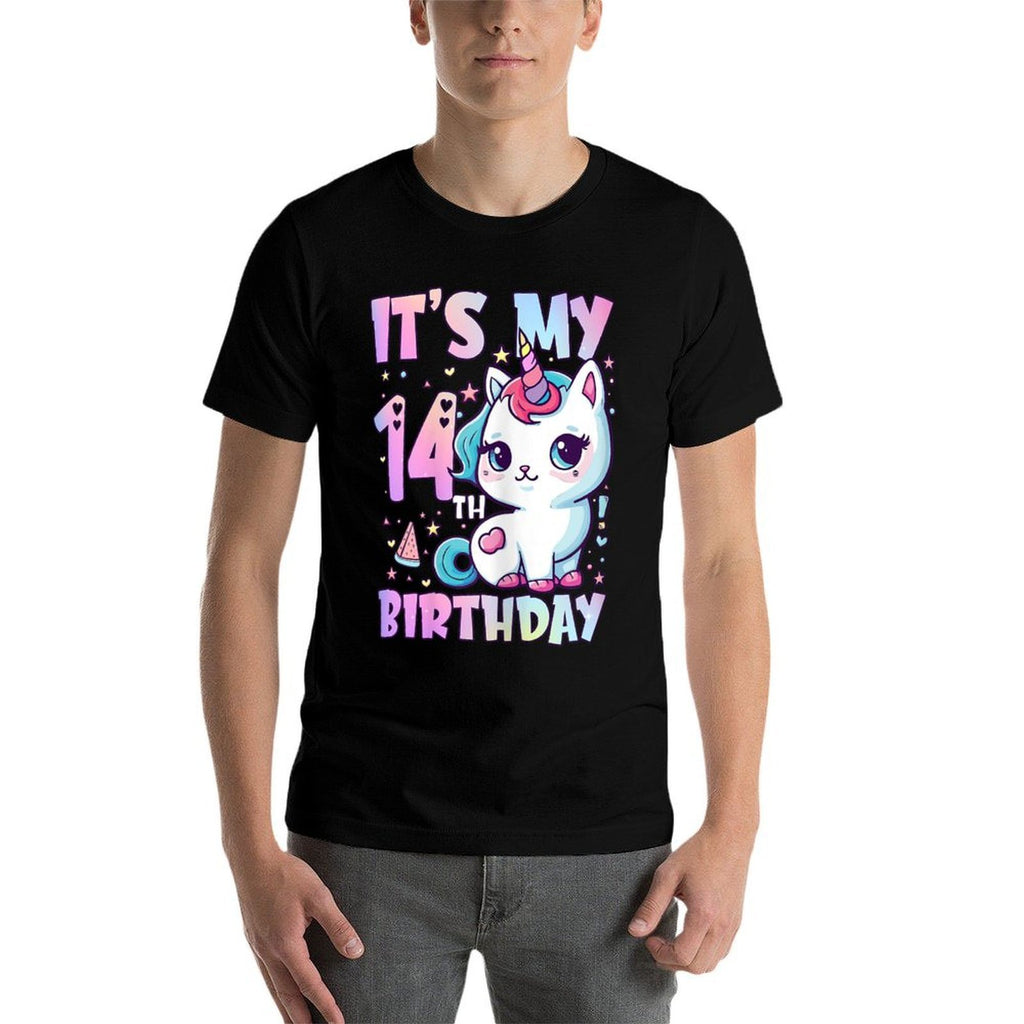 14th Birthday Girls 14 Year Old Cat Unicorn Birthday  Classic T-Shirt