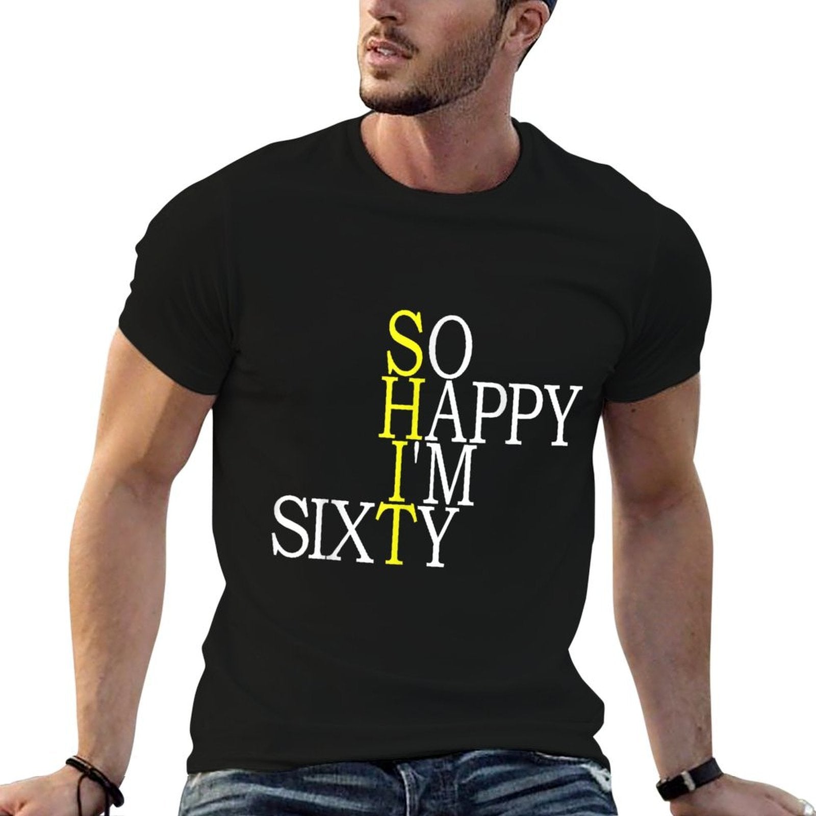 So Happy I'm Sixty Funny 60th Birthday Gift Born In 1960  Tagless Design T-Shirt