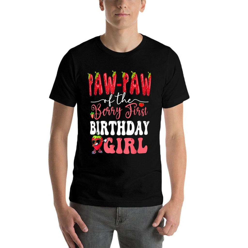 Pawpaw of Berry First Birthday Girl Sweet One Strawberry  Slim-fit Cut T-Shirt