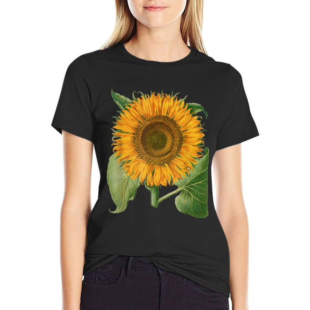 Vintage Giant Sunflower, Summer Garden Flower  Soft T-Shirt
