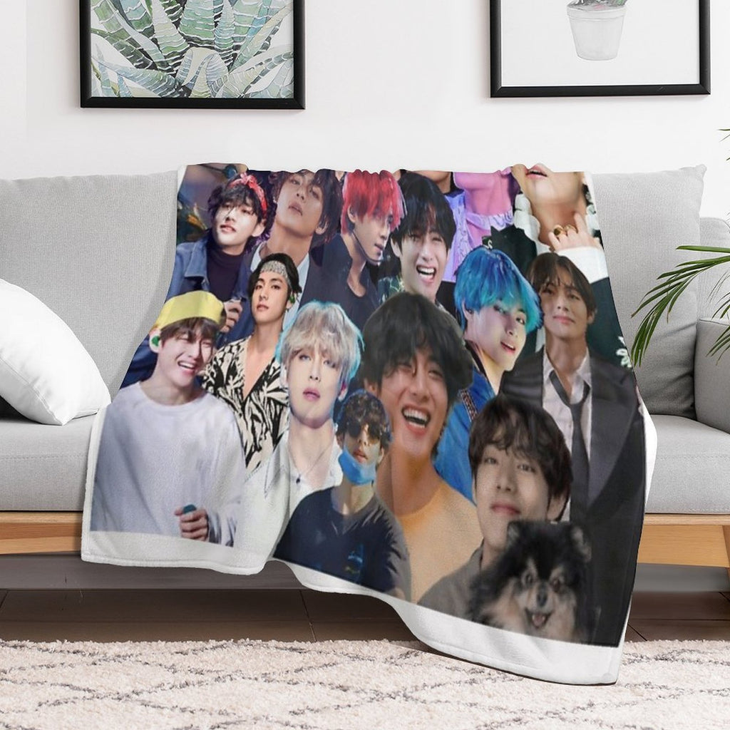 Kim Tae-Hyung (V from BTS) Shrink-resistant Throw Blanket