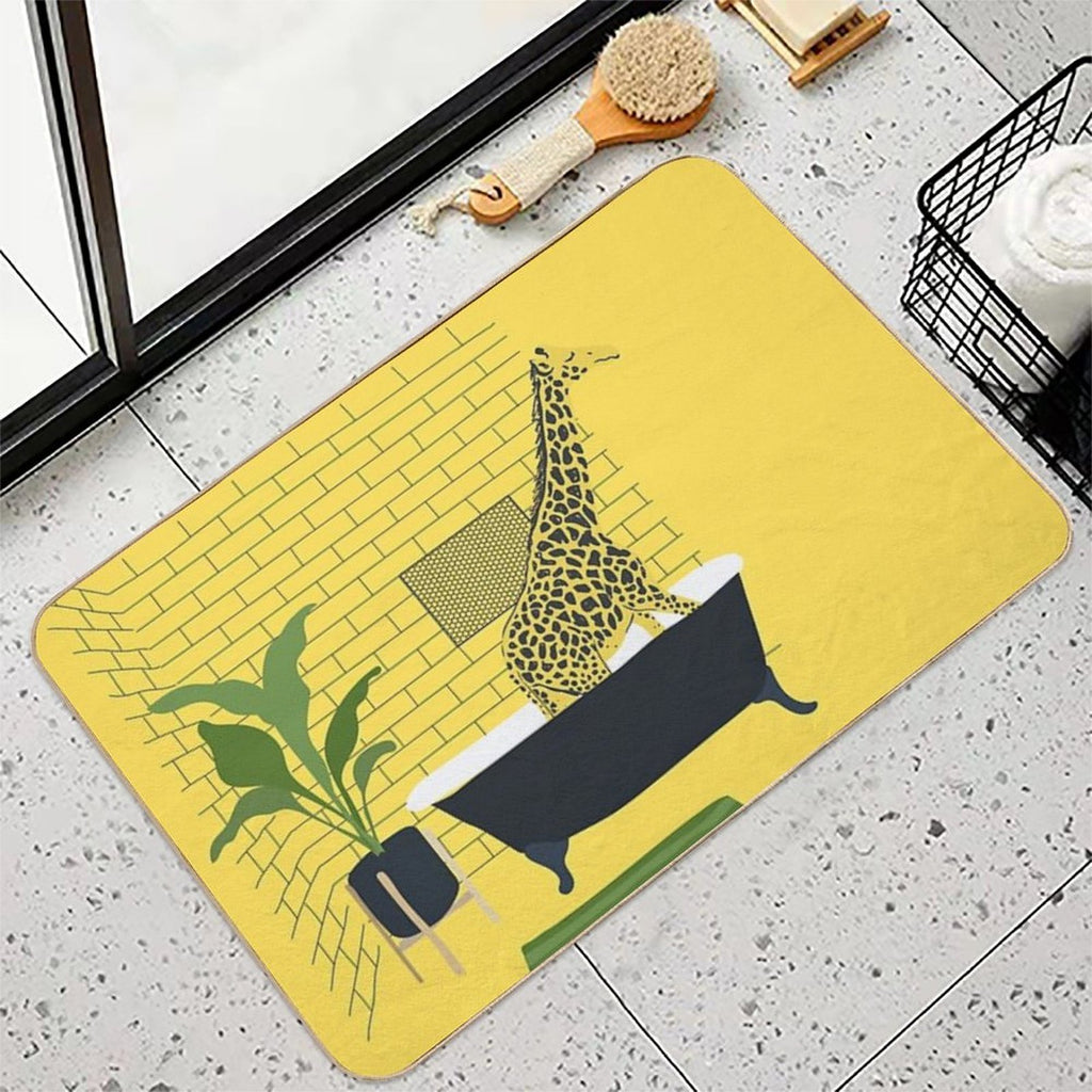 Giraffe in A Bath  Easy Maintenance Bath Mat