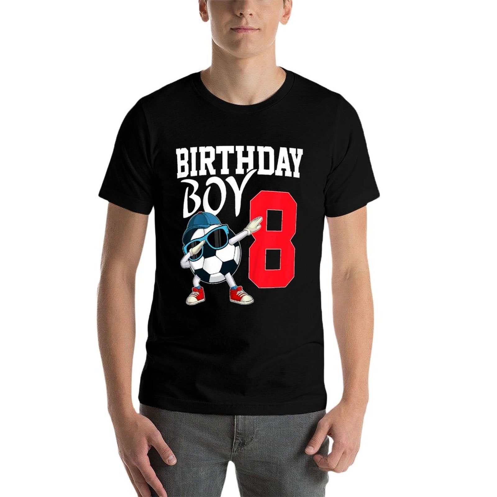 Kids 8th Birthday Boys Football Soccer 8 Years Old Boys Kids  Versatile T-Shirt