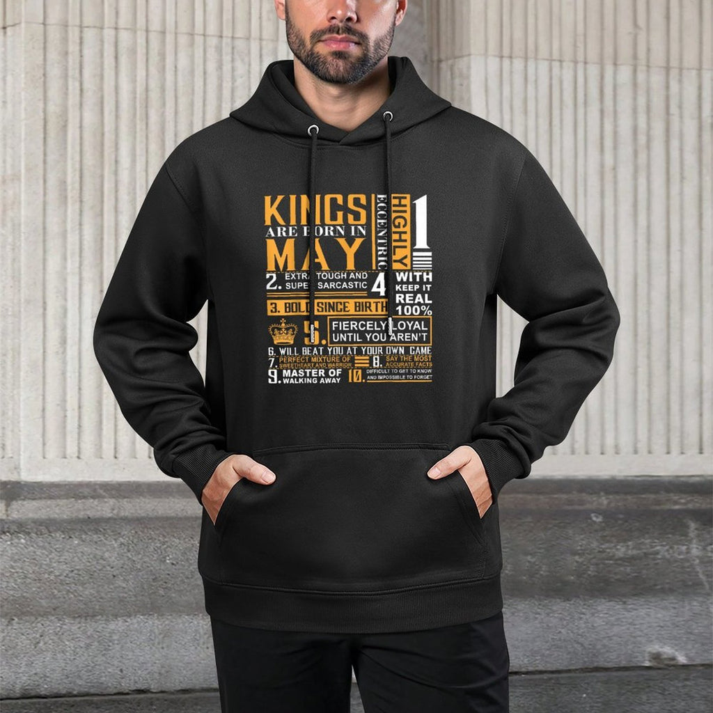 May Birthday Gifts - Kings Are Born In May Shrink-Resistant Hoodie