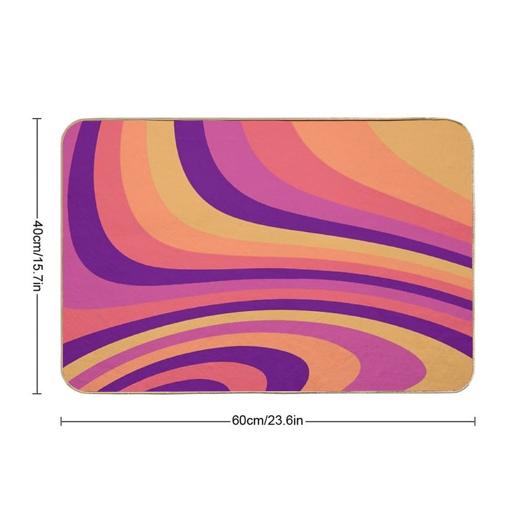 Warm Sunset Abstract Liquid Melt Wave Design  Absorbent Bath Mat