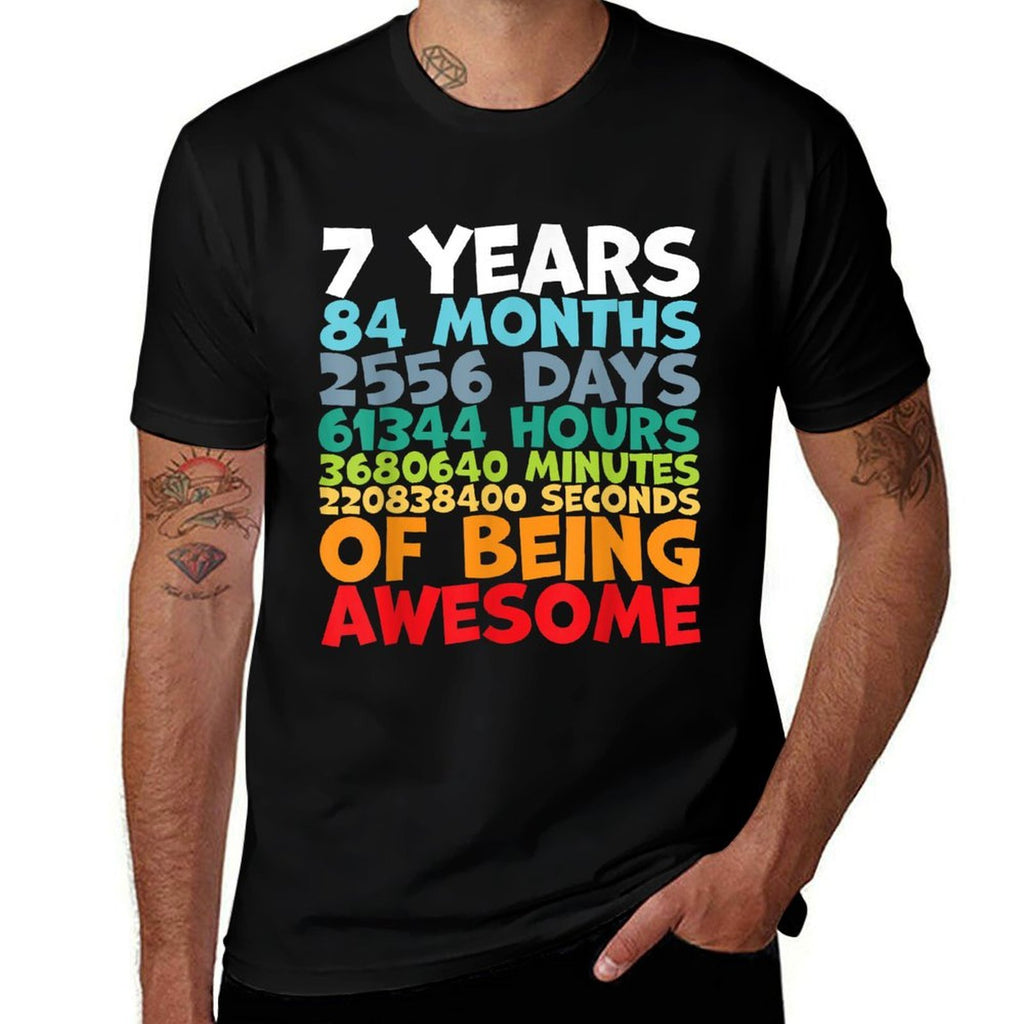 7 Year Old BDay Decorations Son Boy 7yr 7th Birthday  Polyester Blend T-Shirt