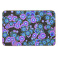 Black Blue And Purple Retro Flowers  Eco-Friendly Bath Mat