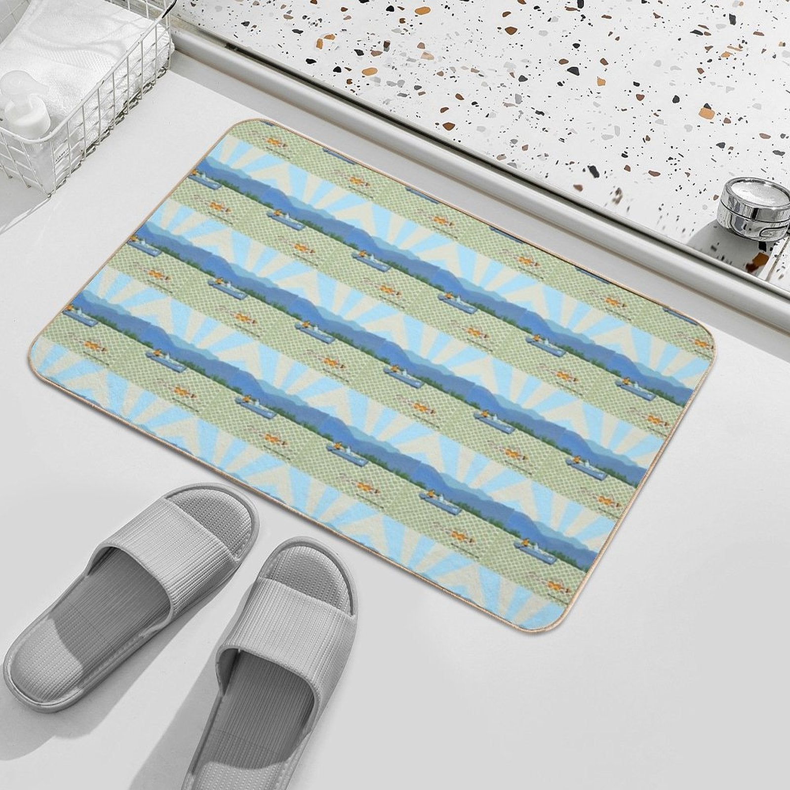 MYSWIM Fresh Water Lake Swimming (female Swimmer)  Long-Lasting Bath Mat