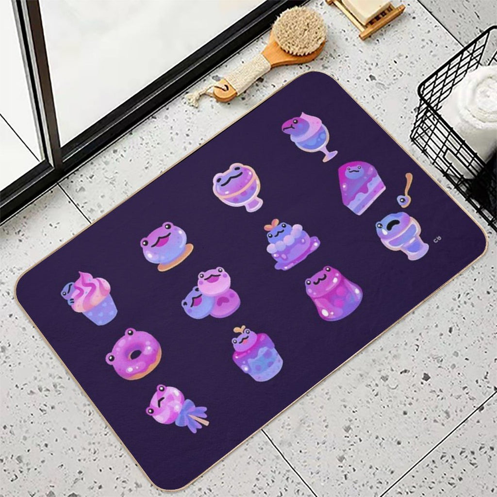 Blueberry Frog - Dark  Non-Slip Bath Mat