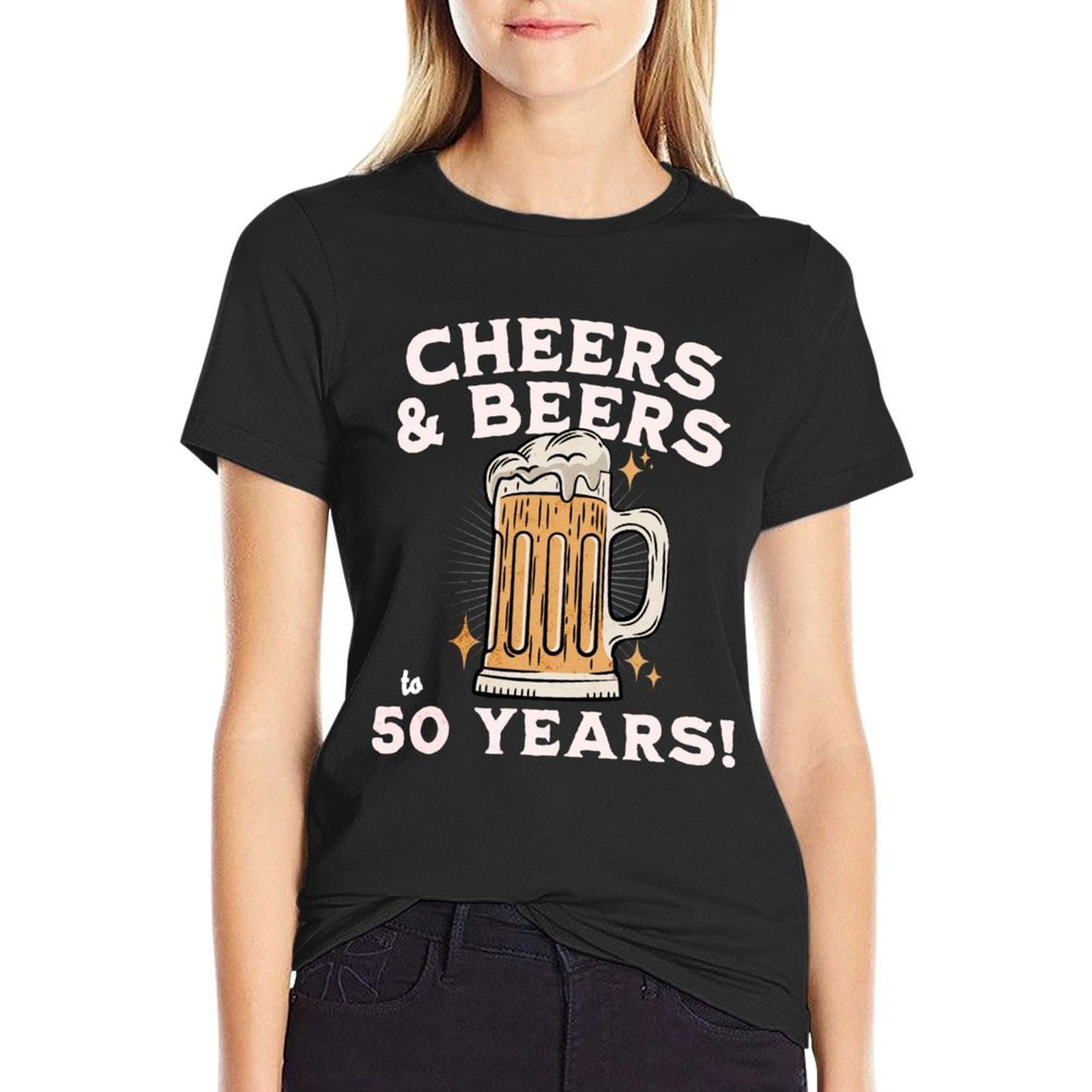 50th Birthday, Funny Beer Drinker Joke  Rolled Sleeves T-Shirt