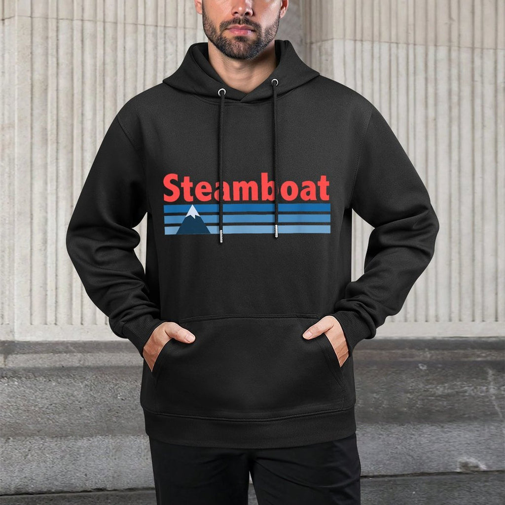 Retro Style Mountain - Steamboat Springs Colorado Versatile Streetwear Hoodie