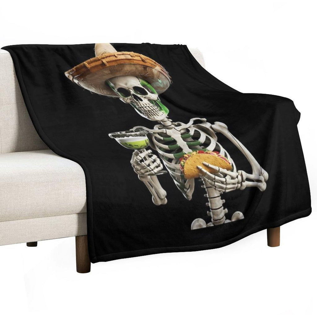 Cactus Skeleton Sombrero Cinco De Mayo Mexican Fiesta All-season Throw Blanket