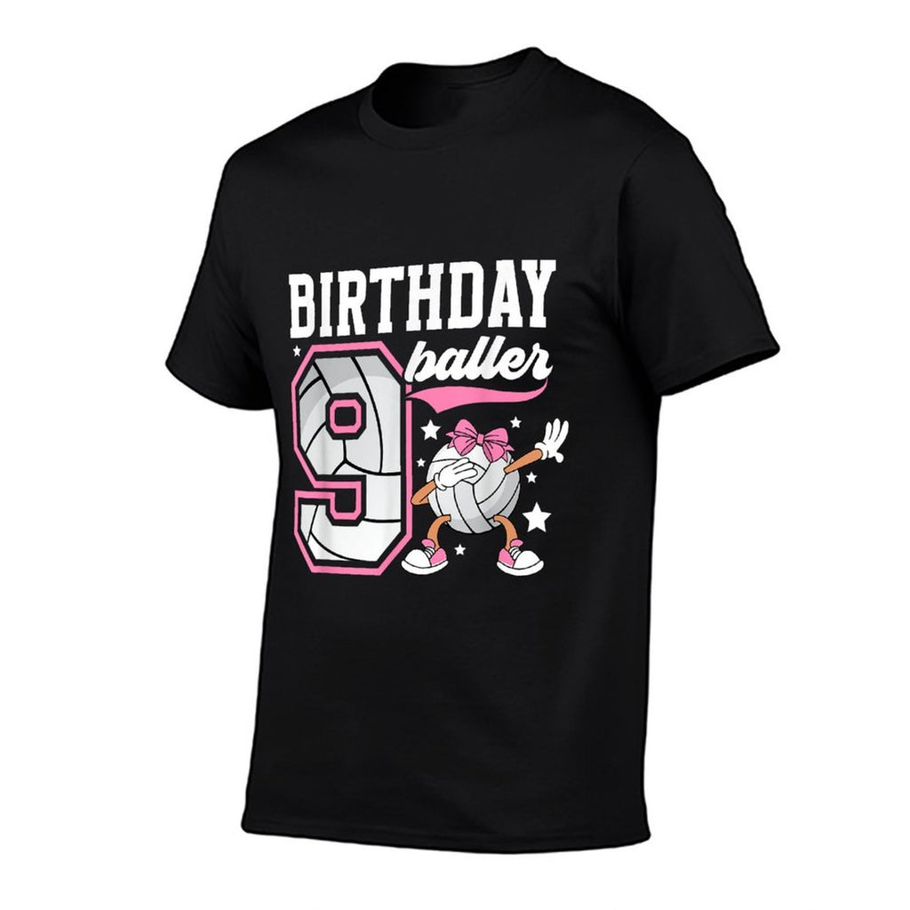9th Birthday Volleyball Girl Nine Year Old Volleyball Player  Graphic-printed T-Shirt