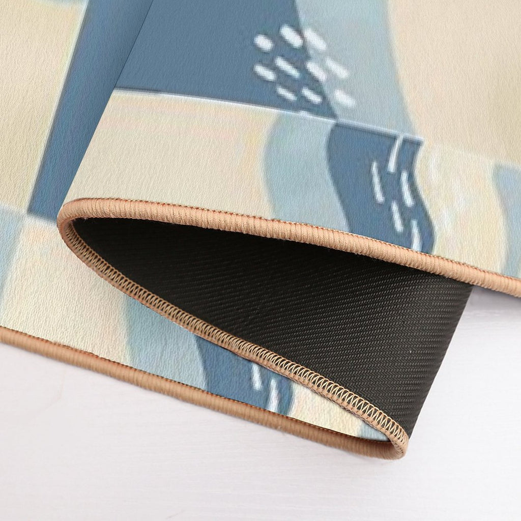 BLUE GOLD OCEANIC ABSTRACT Durable Bath Mat