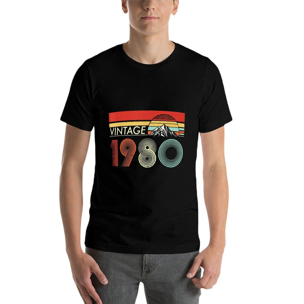 Vintage 1980 Funny 40 Years Old Boys And Girls 40th Birthday  High-quality Stitching T-Shirt