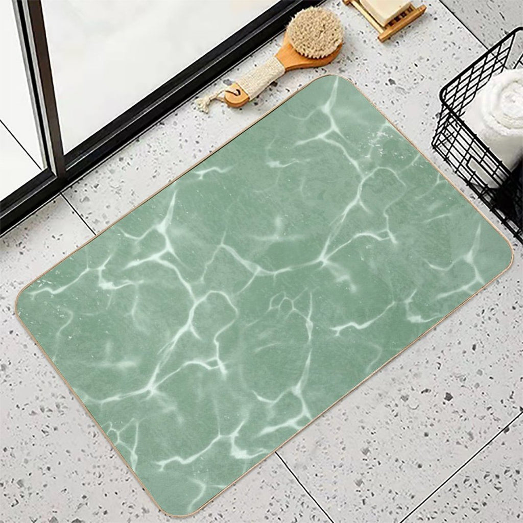 Mint Wave Minimalist Aesthetic Pattern  High-Traffic Bath Mat