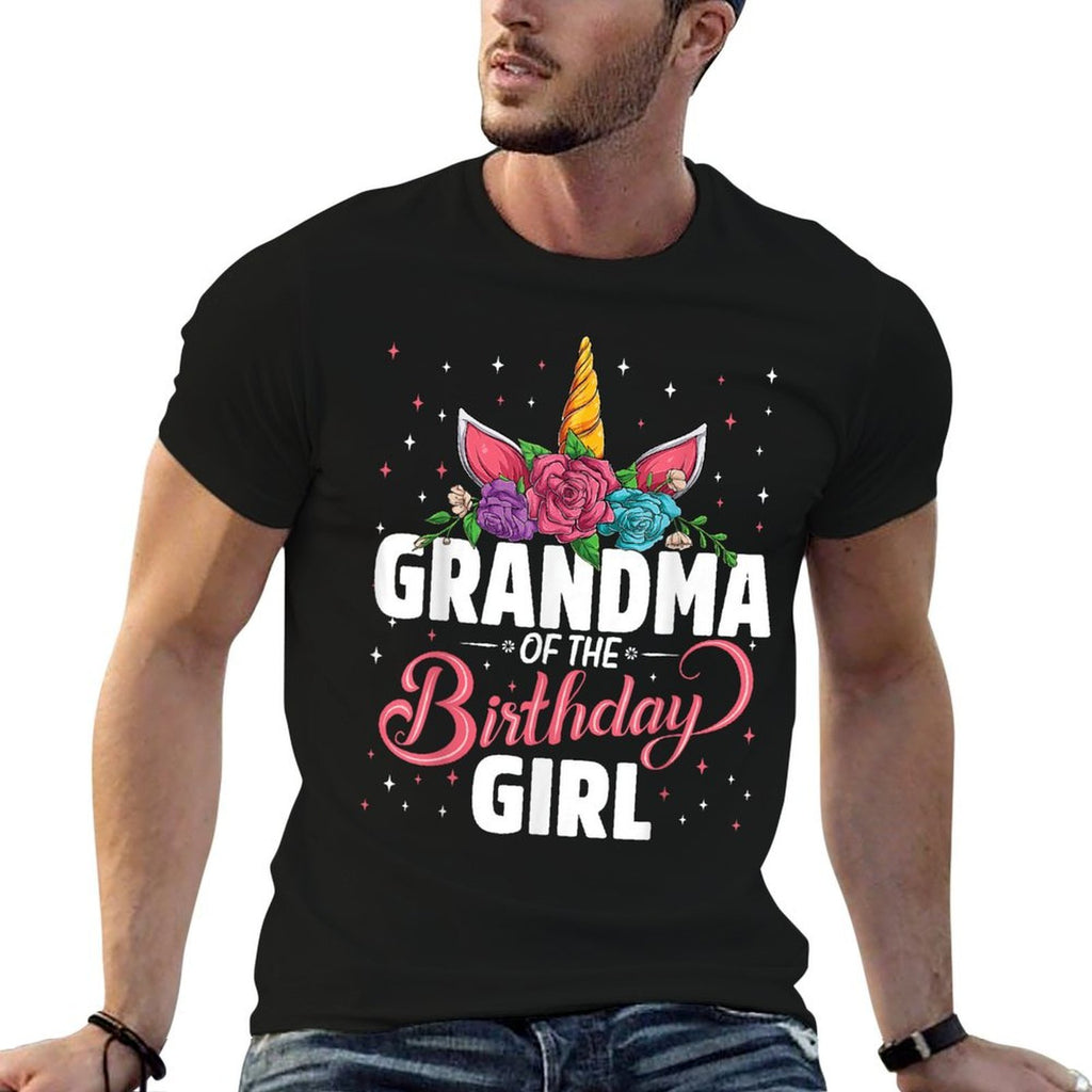 Grandma Of The Birthday Girl Unicorn Girls Family Matching  Durable T-Shirt