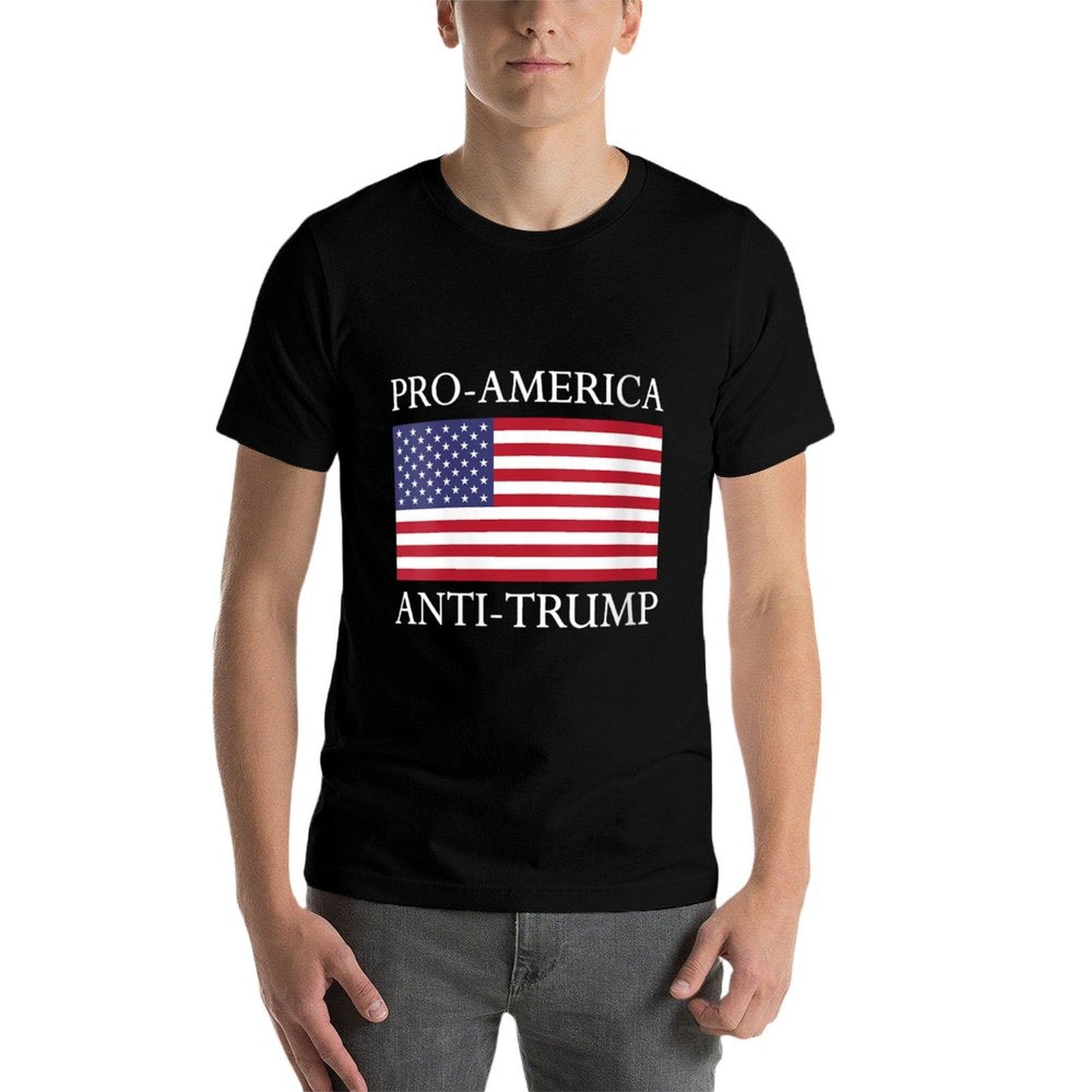 Womens Pro-America Anti-Trump - American USA Resist  Relaxed-fit T-Shirt