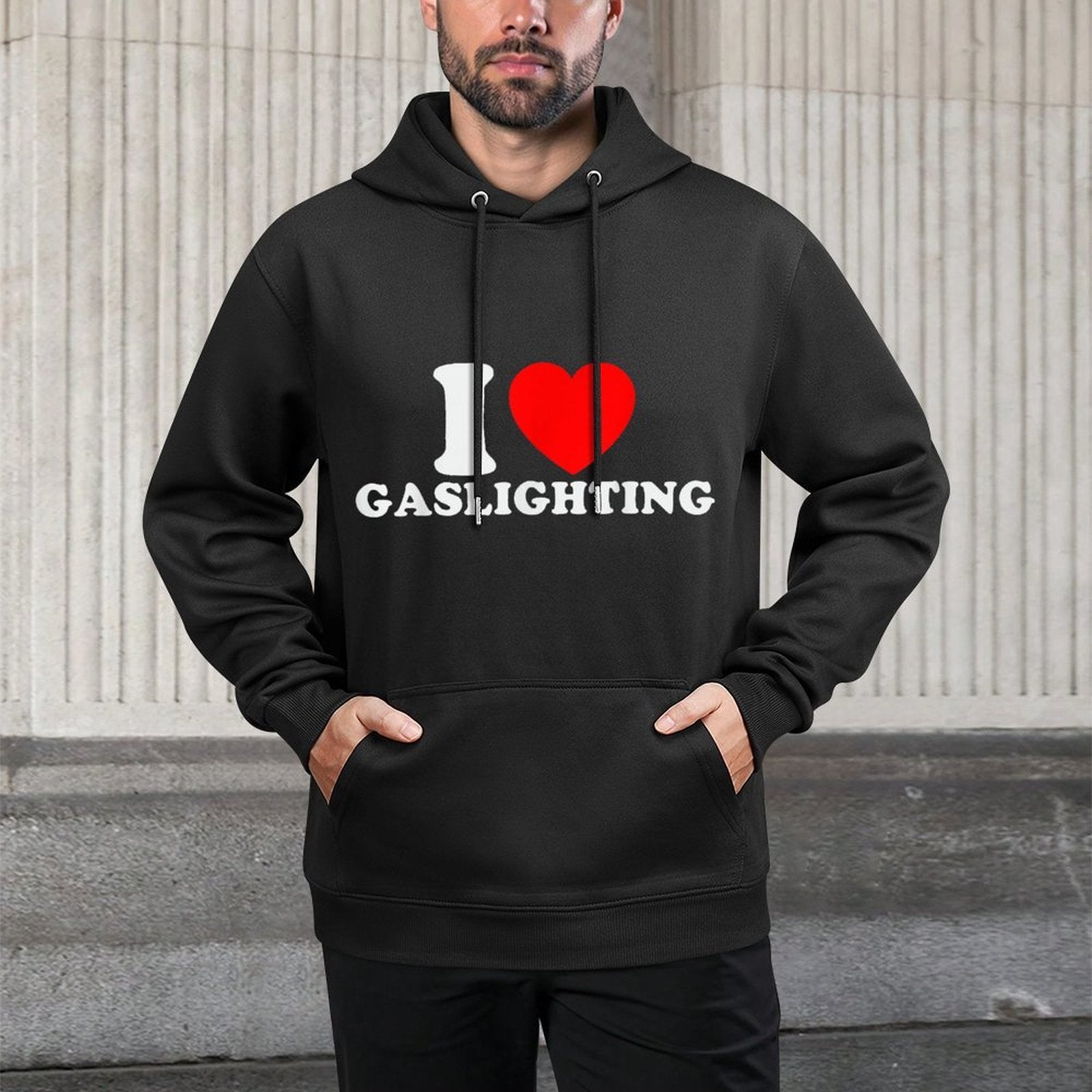 I Love Gaslighting Funny I Heart Gaslighting Gaslight Lover Kangaroo Pocket Hoodie