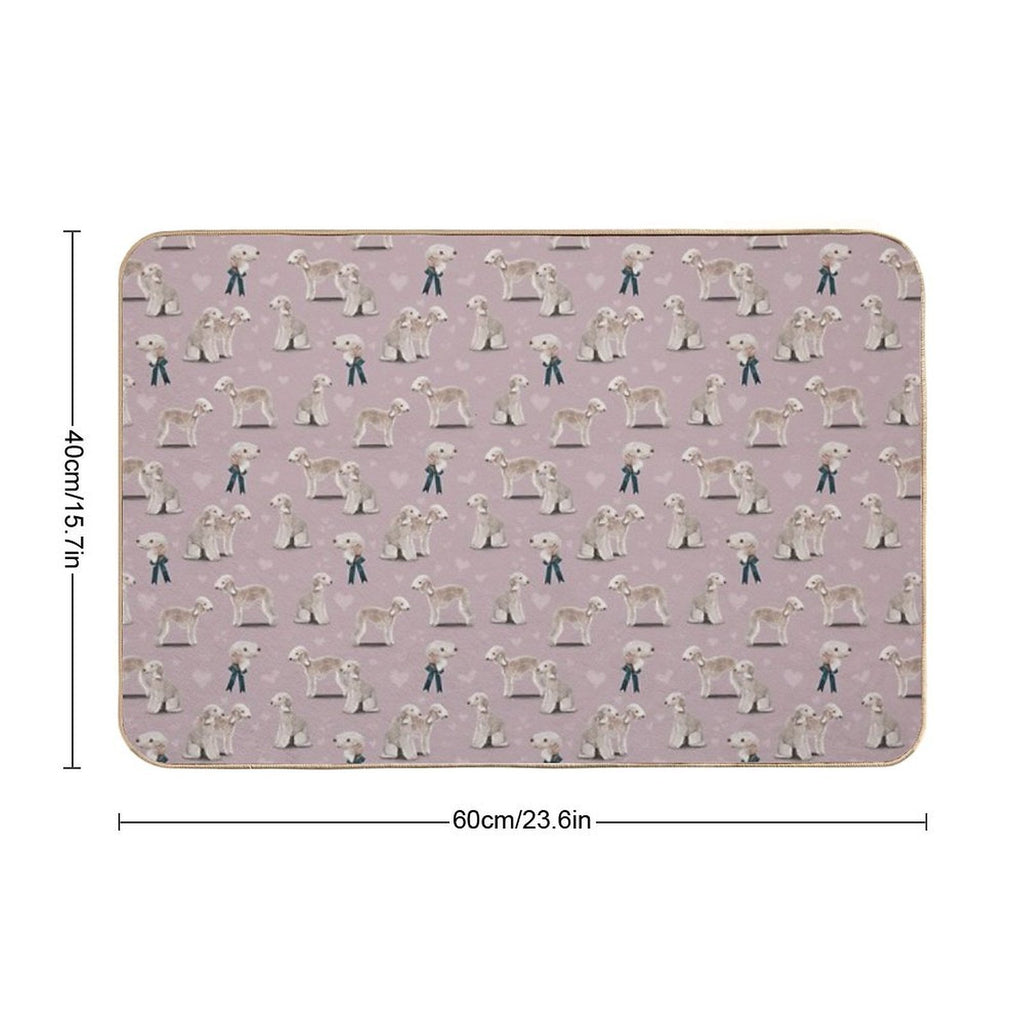 The Bedlington Terrier Dog  Non-Slip Bath Mat