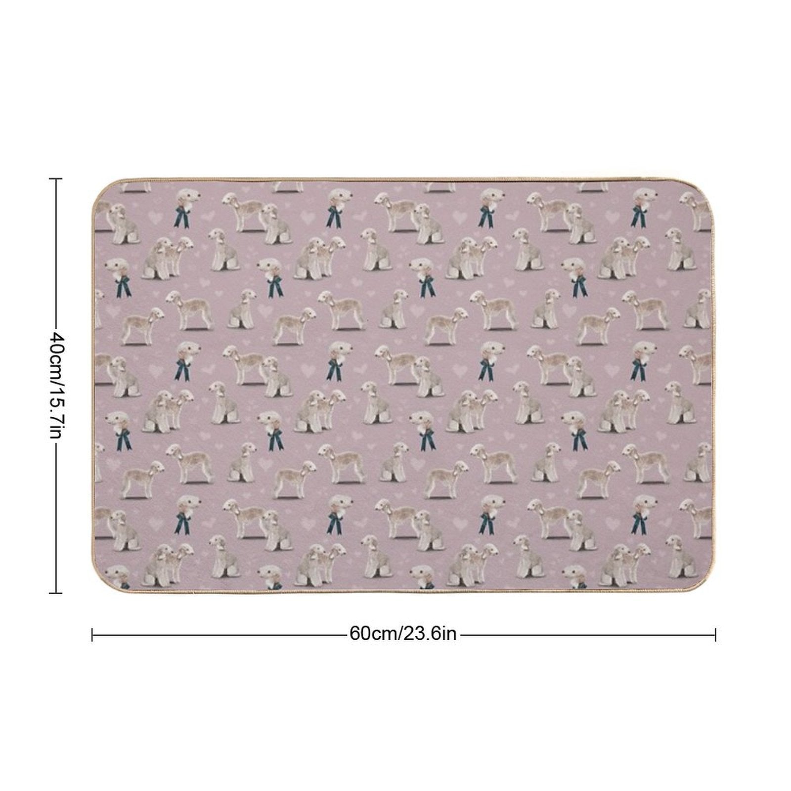 The Bedlington Terrier Dog  Non-Slip Bath Mat