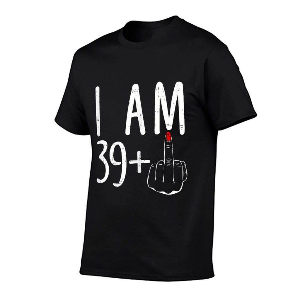 I Am 39 Plus 1 Middle Finger Funny 40th Birthday For Women  Trendy Pattern T-Shirt