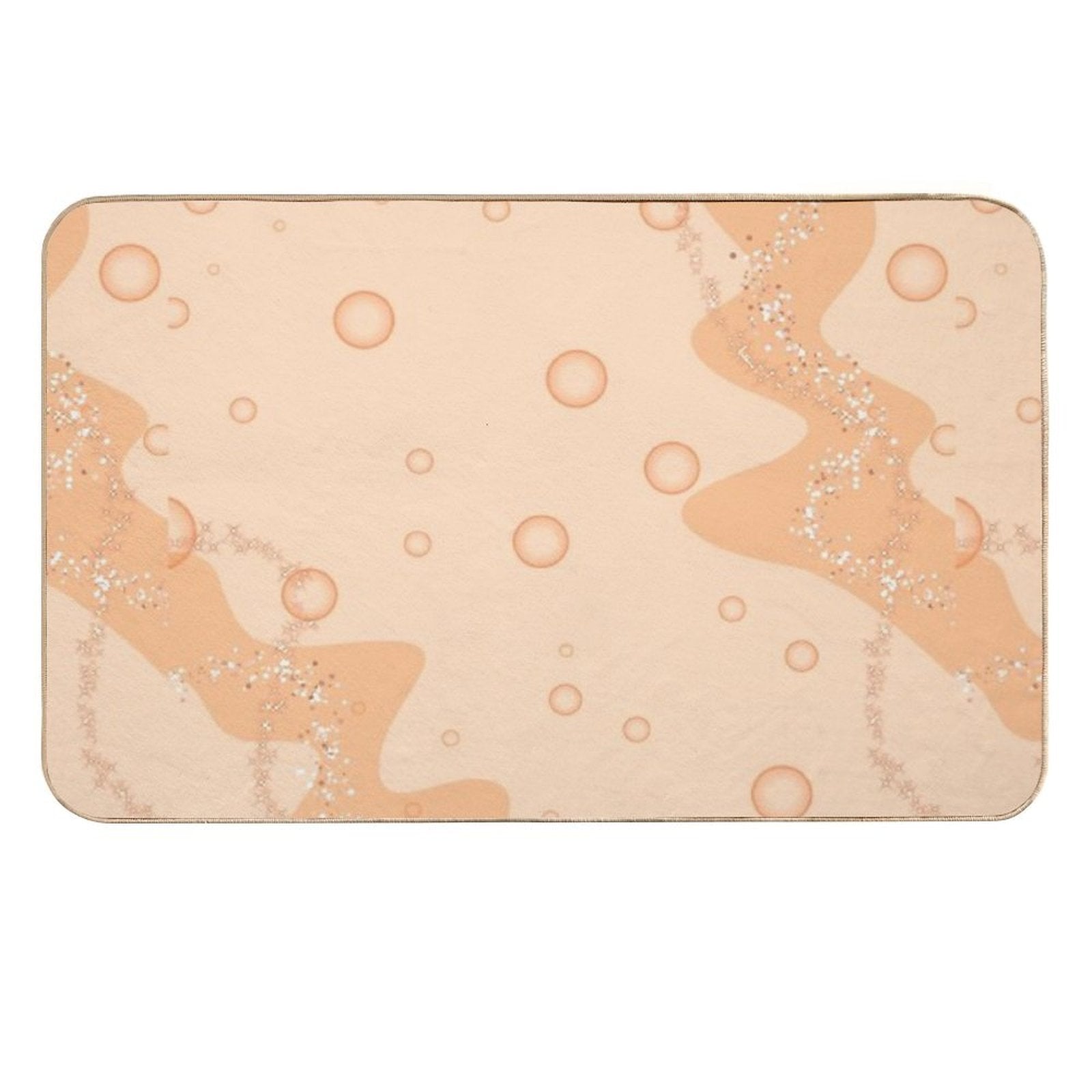 Aesthetic Pastel Orange Design W Bubbles  Slip-Resistant Bath Mat
