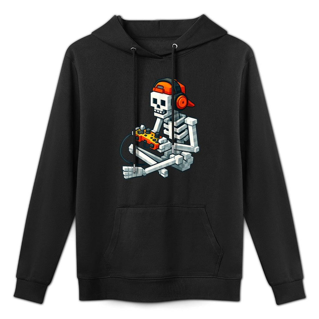 Halloween Skeleton Gamer Pixel Video Gaming Boys Men Kids Colorfast Hoodie