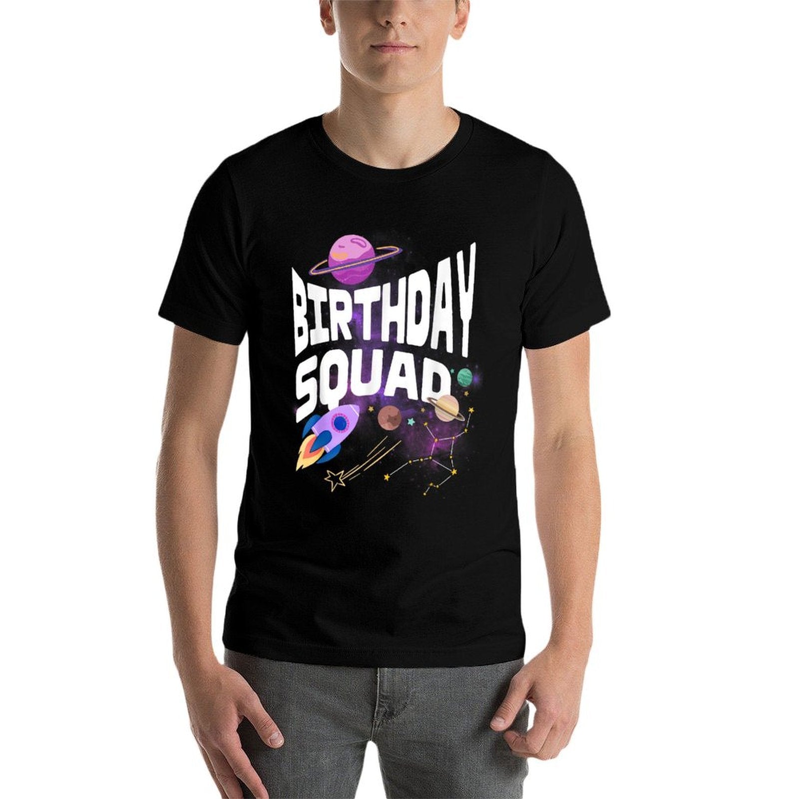 Birthday Squad Space Astronaut Out of World Family Squad  Soft T-Shirt