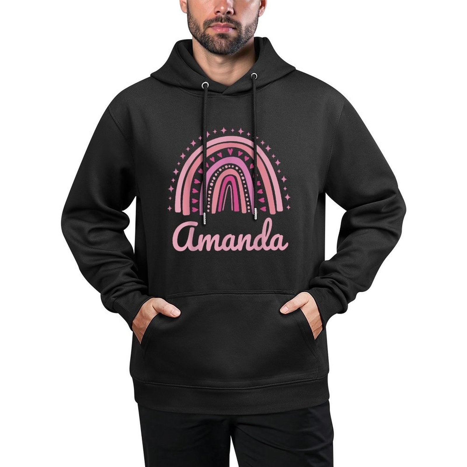 Amanda Name Personalized Funny Women Pink Rainbow Amanda Casual Wear Hoodie