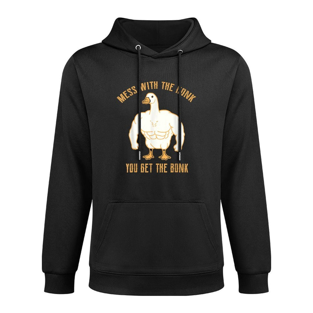 Mess with The Honk You Get The Bonk Goose Funny Goose Pilling-Resistant Hoodie