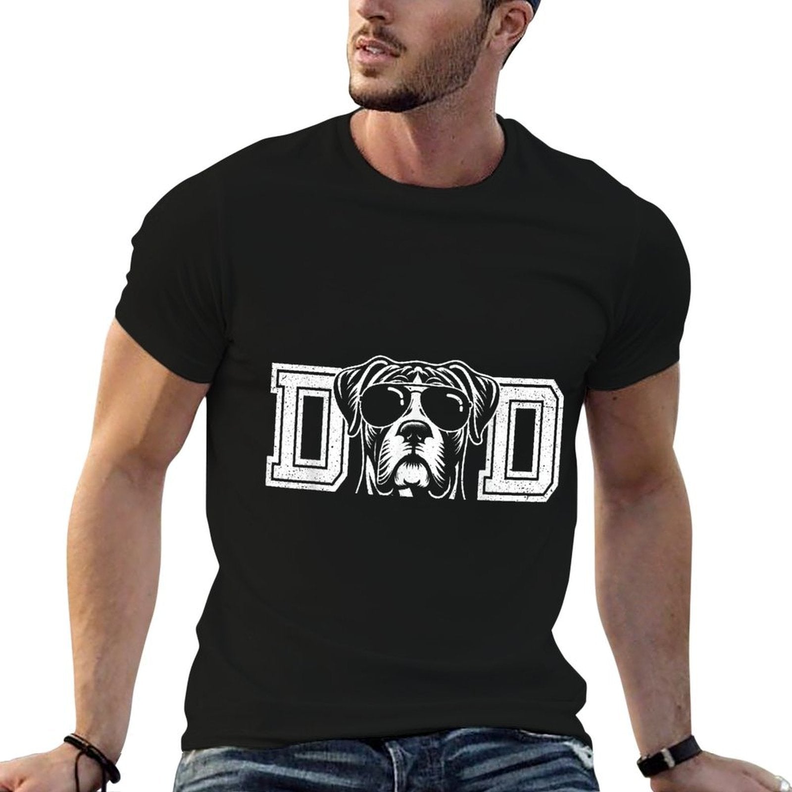 Boxer Dog Owner For Men Boxer Dad Fathers Day  Polyester Blend T-Shirt