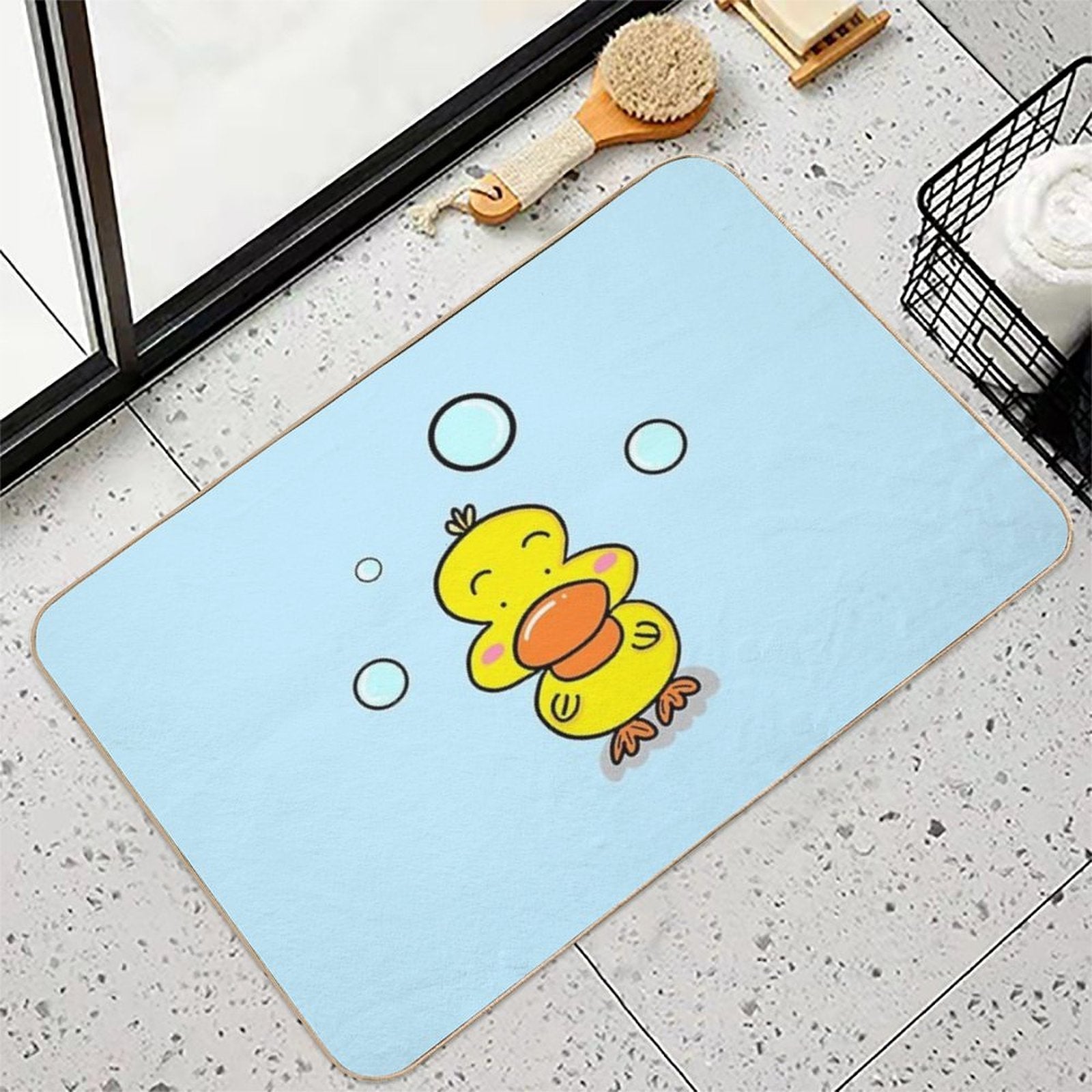 Bathroom Ducky Doodle  Long-Lasting Bath Mat