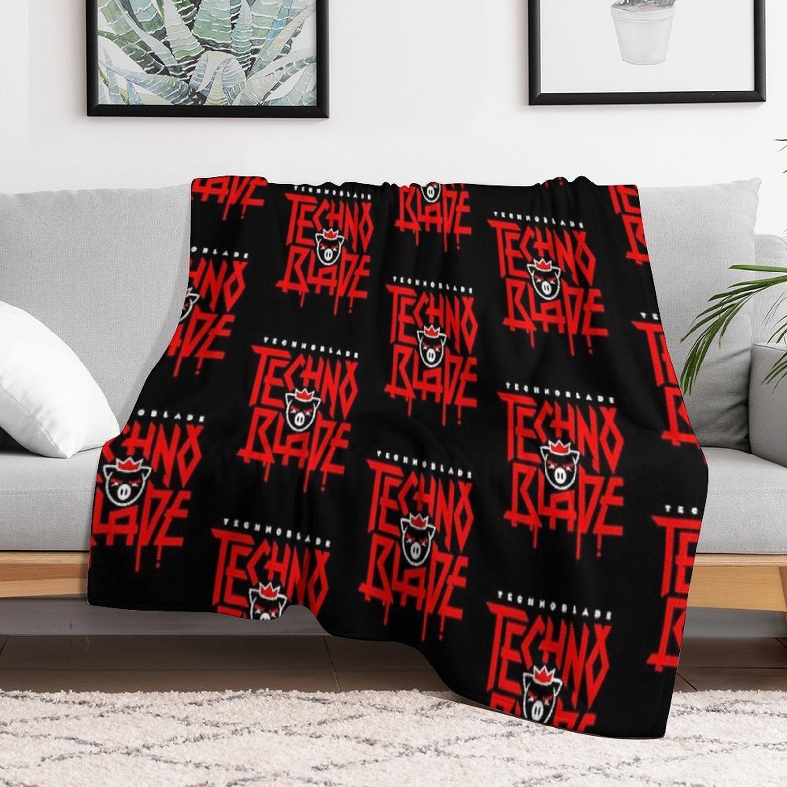 TechnoBlade Red Logo Compact Throw Blanket