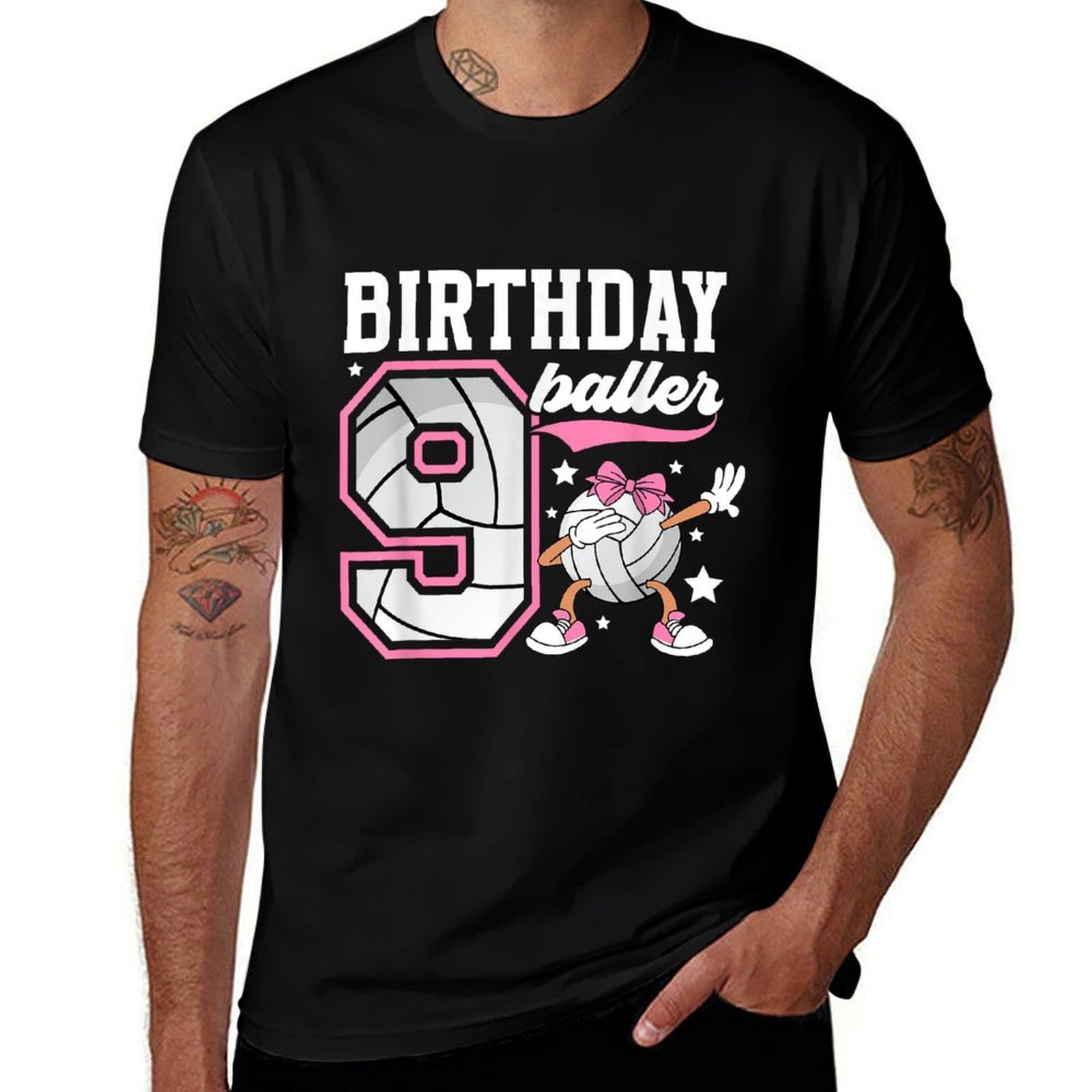 9th Birthday Volleyball Girl Nine Year Old Volleyball Player  Graphic-printed T-Shirt
