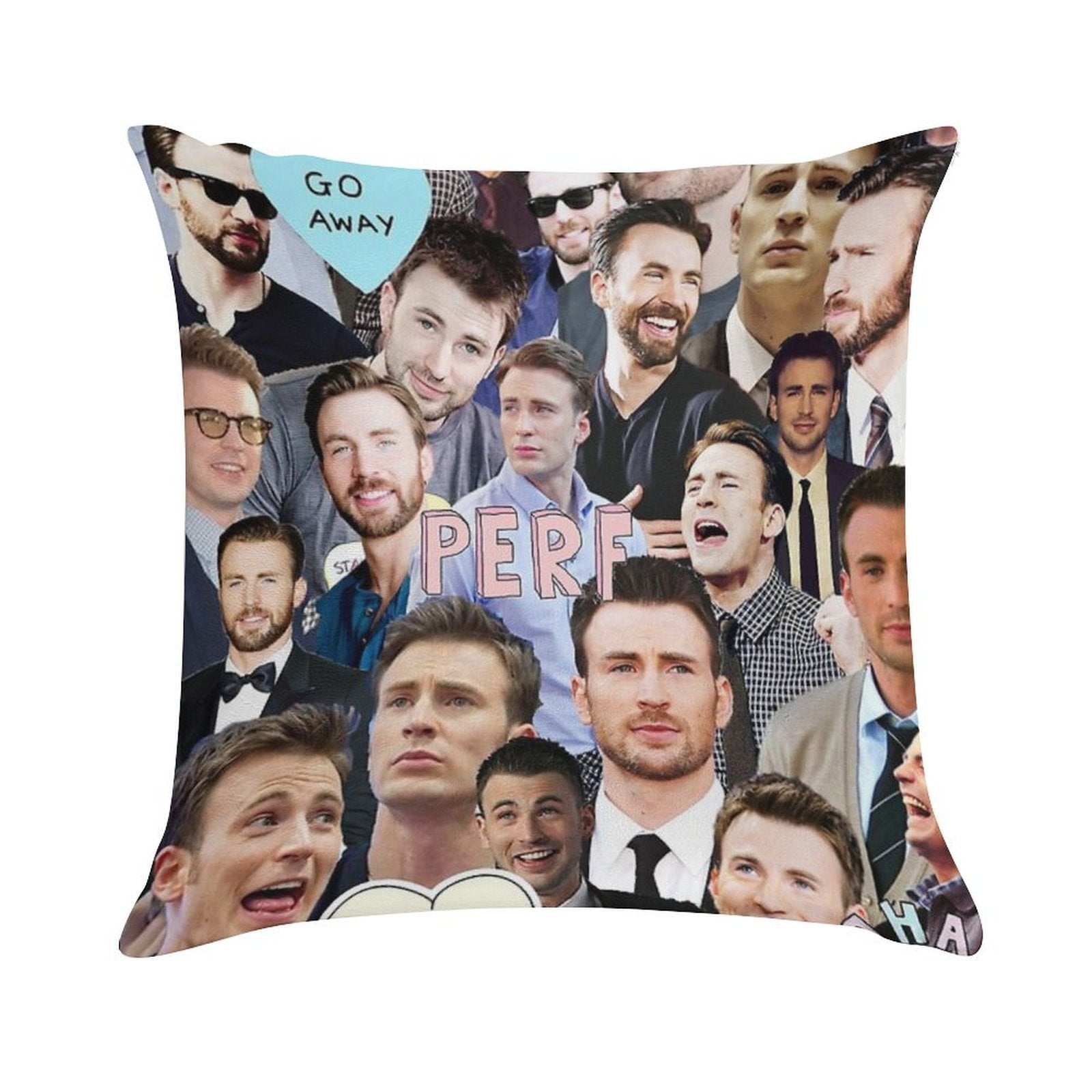 Chris Evans Collage Soft Home Decor Throw Pillow