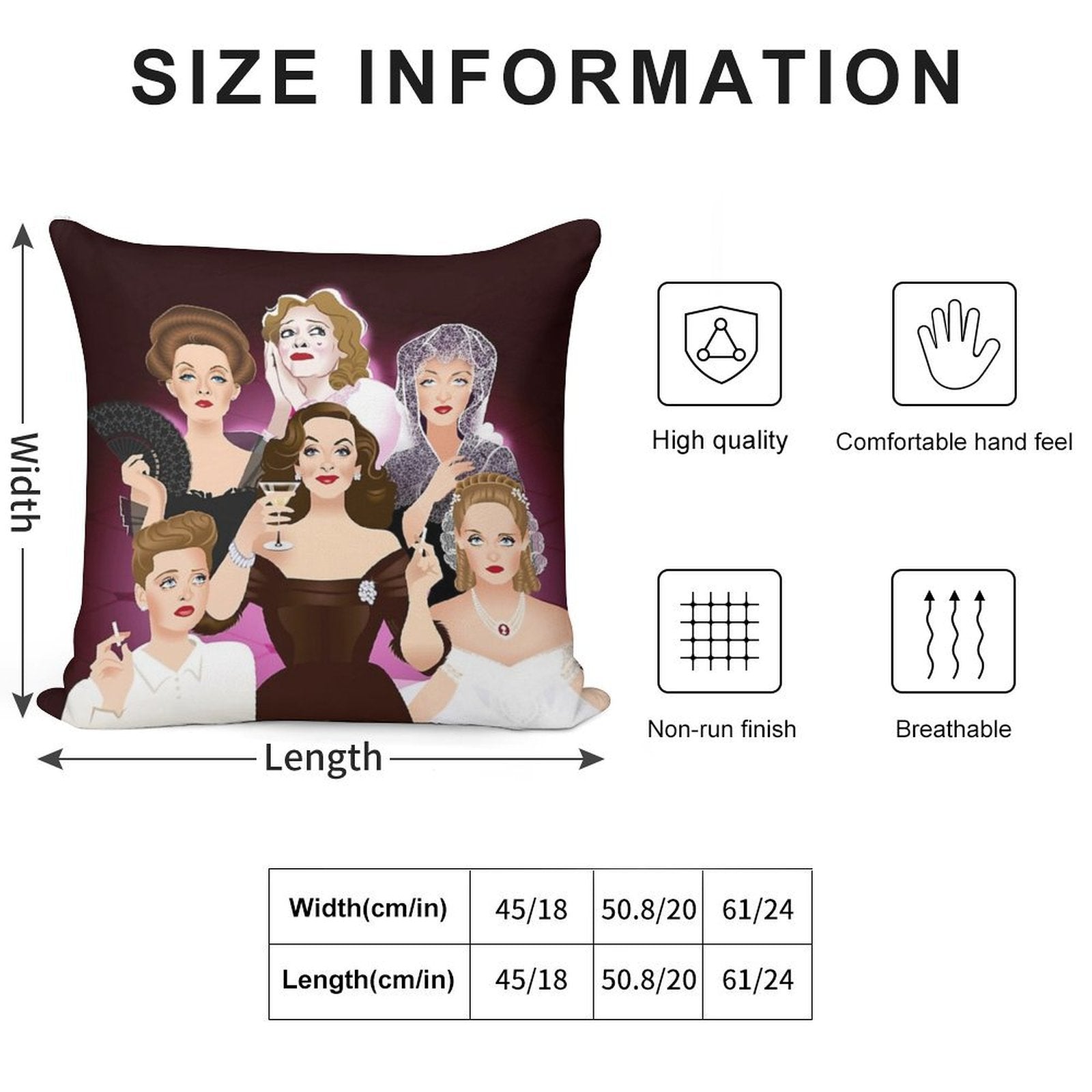 Bette Davis Soft Style Accent Throw Pillow