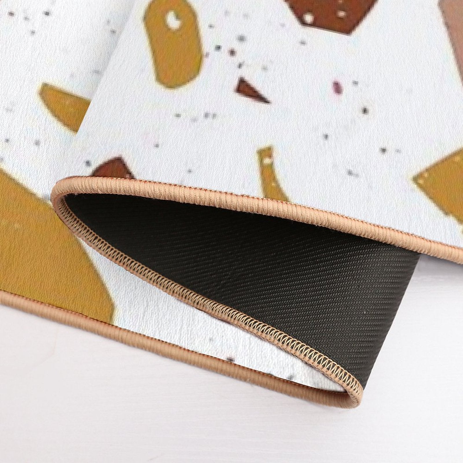Terrazzo Stone Pattern (Terracotta + Mustard)  High-Traffic Bath Mat