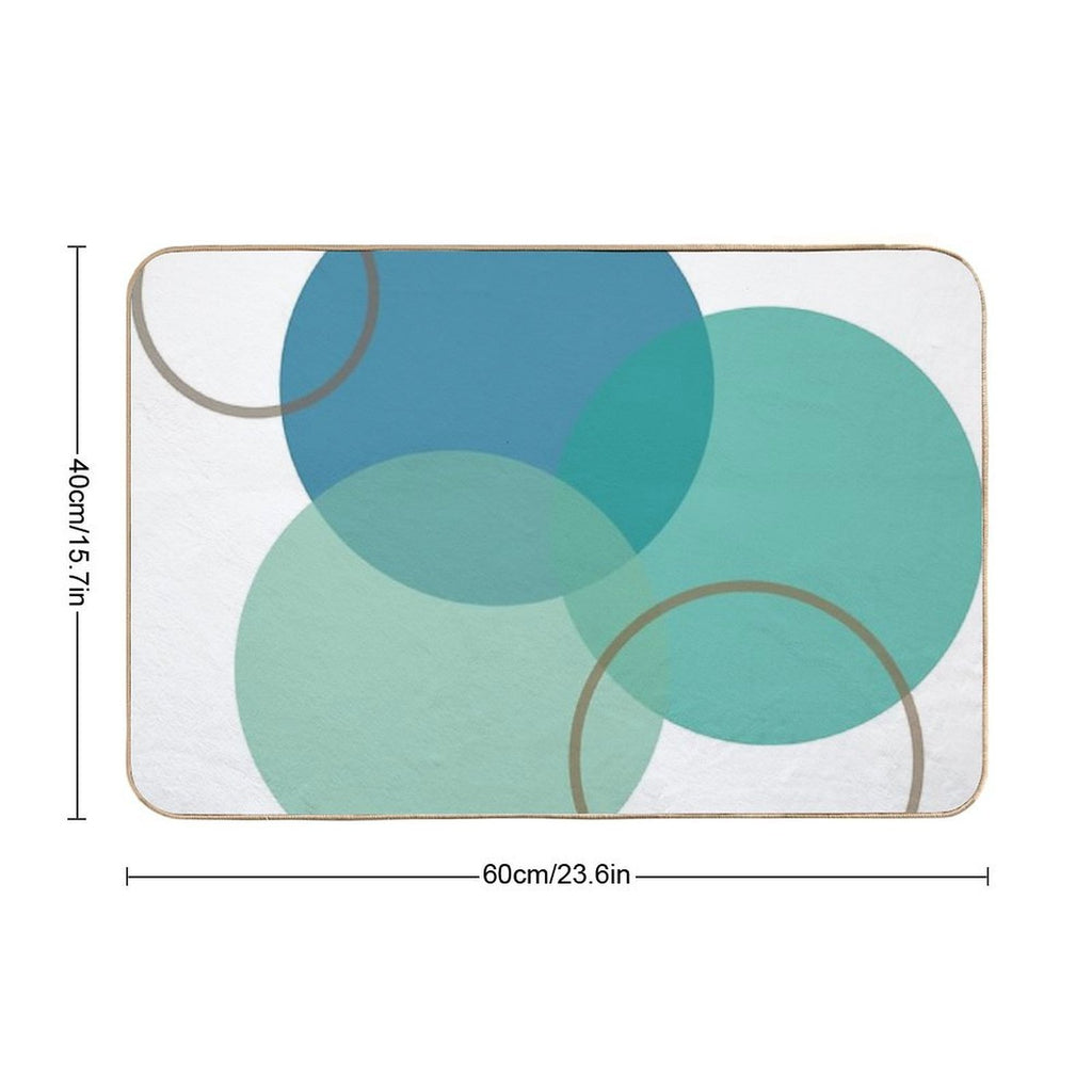 Teal Circles  High-Traffic Bath Mat