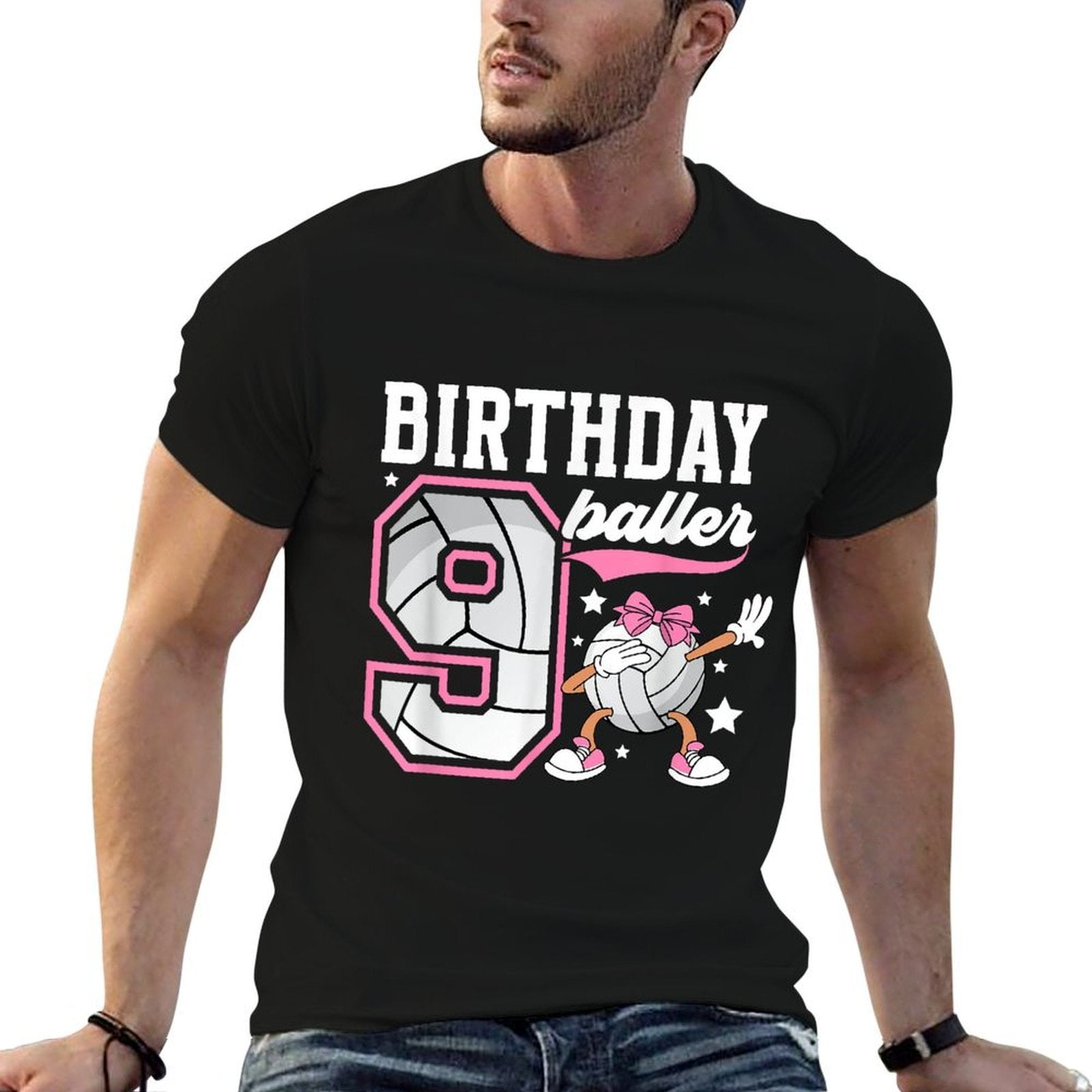 9th Birthday Volleyball Girl Nine Year Old Volleyball Player  Graphic-printed T-Shirt
