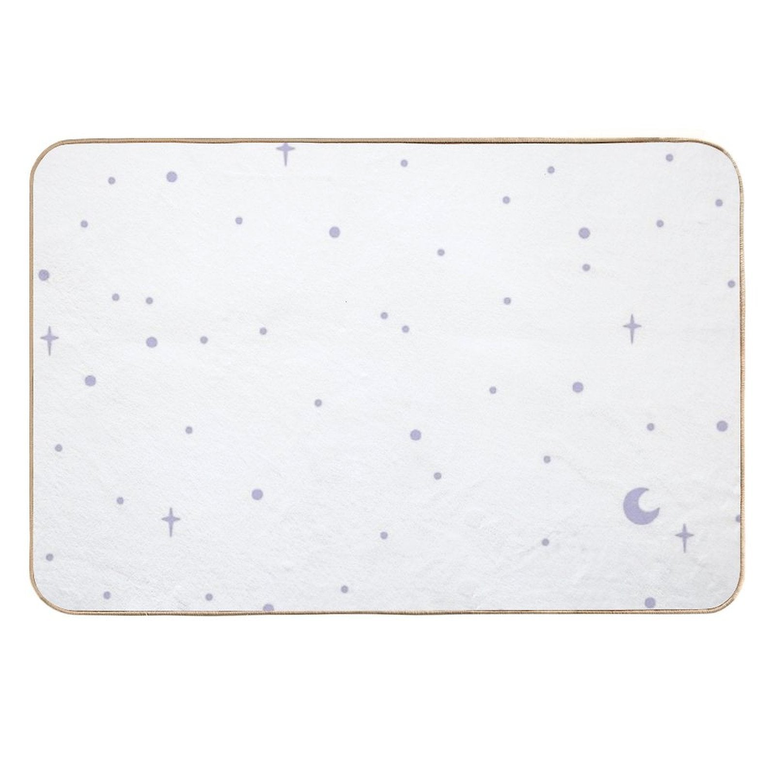 Lilac Stars on White  Non-Slip Bath Mat