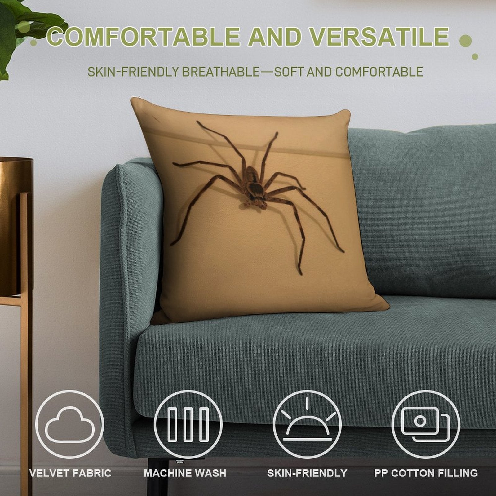 Australian Huntsman Spider Soft Warmth Comfort Throw Pillow