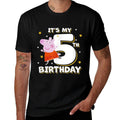 Peppa Pig It's My 5th Birthday Holiday Stars Celebration  Polyester Blend T-Shirt