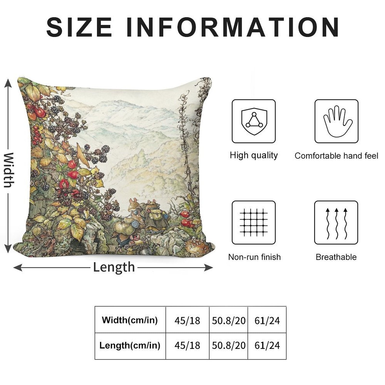 Walk to The High Hills Soft Multiple Sizes Throw Pillow